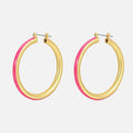 Luv AJ Stripe Amaldi Hoops - Hot Pink / Gold