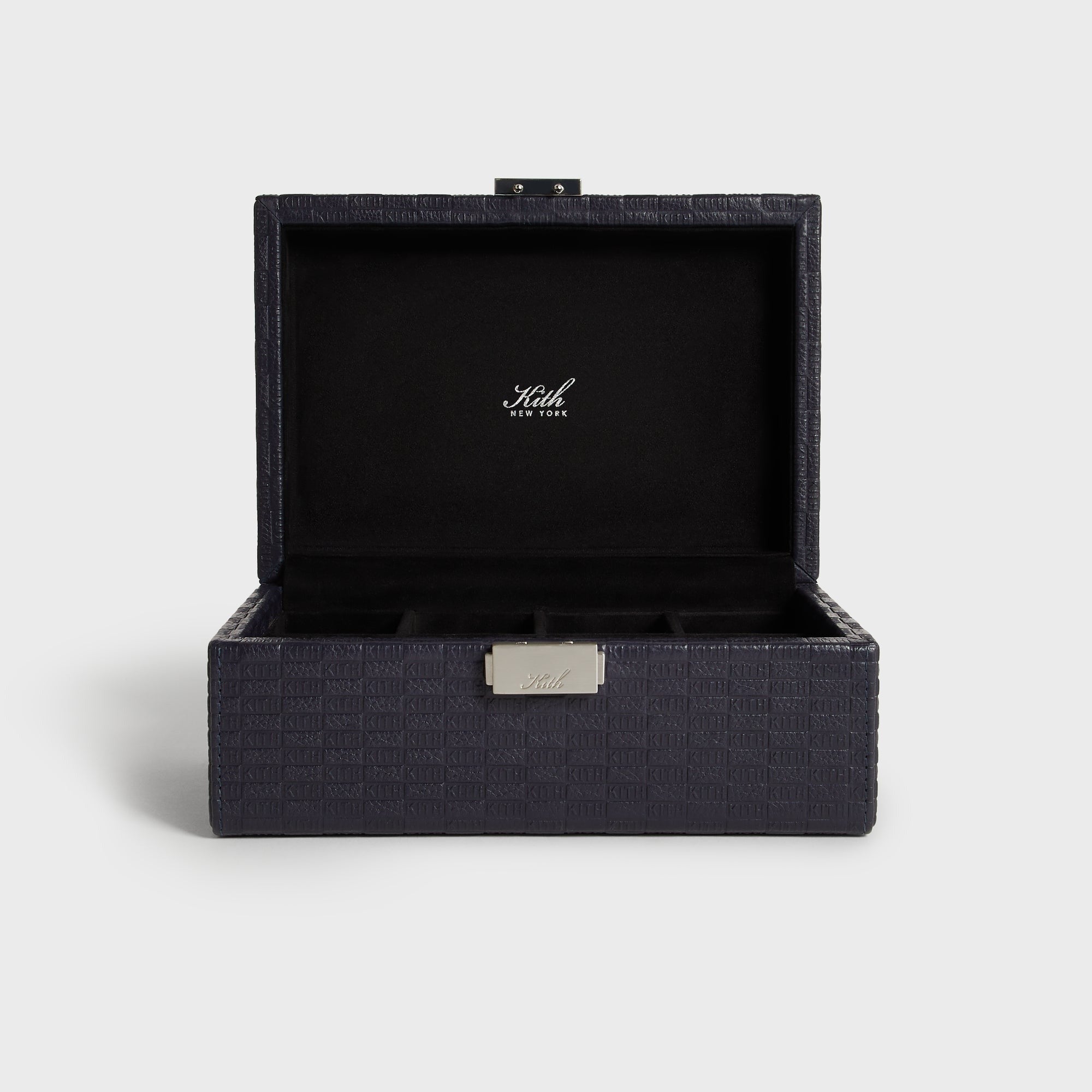 Kith Monogram Tumbled Saffiano Leather Watch Box - Ink