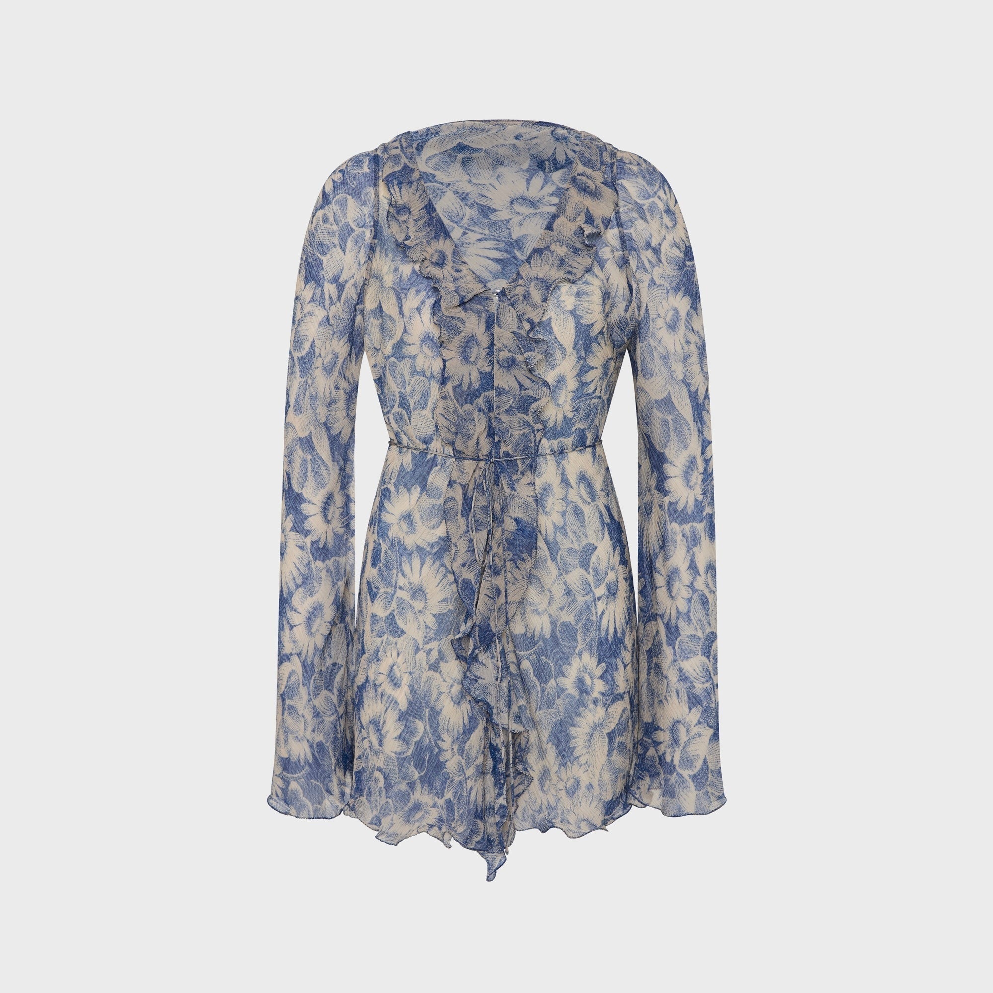 SIR Lilia Ruffle Long Sleeve Mini Dress - Daisy Meadow