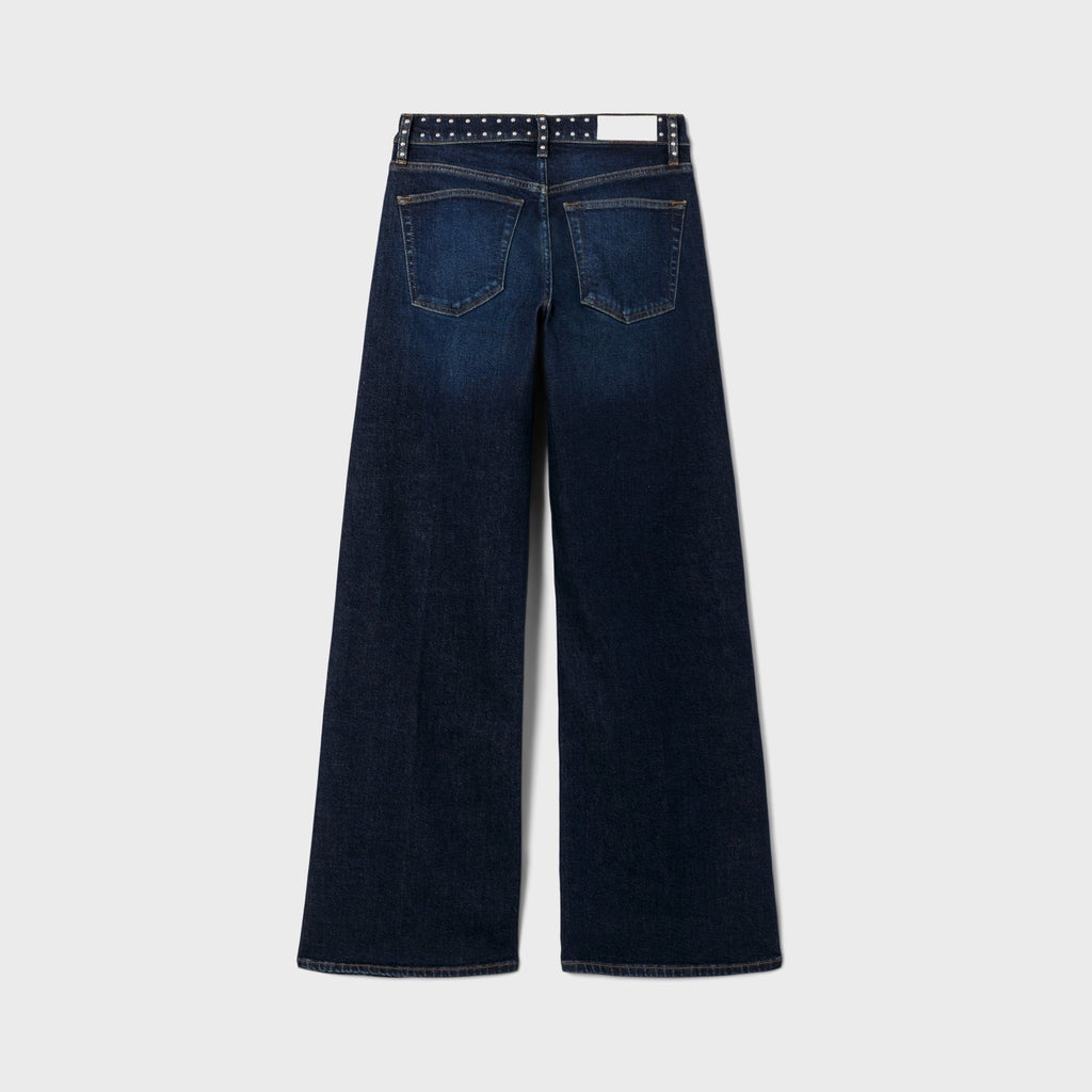 ReDone Studded Mid Rise Wide Leg Jean - Barely Worn Stud