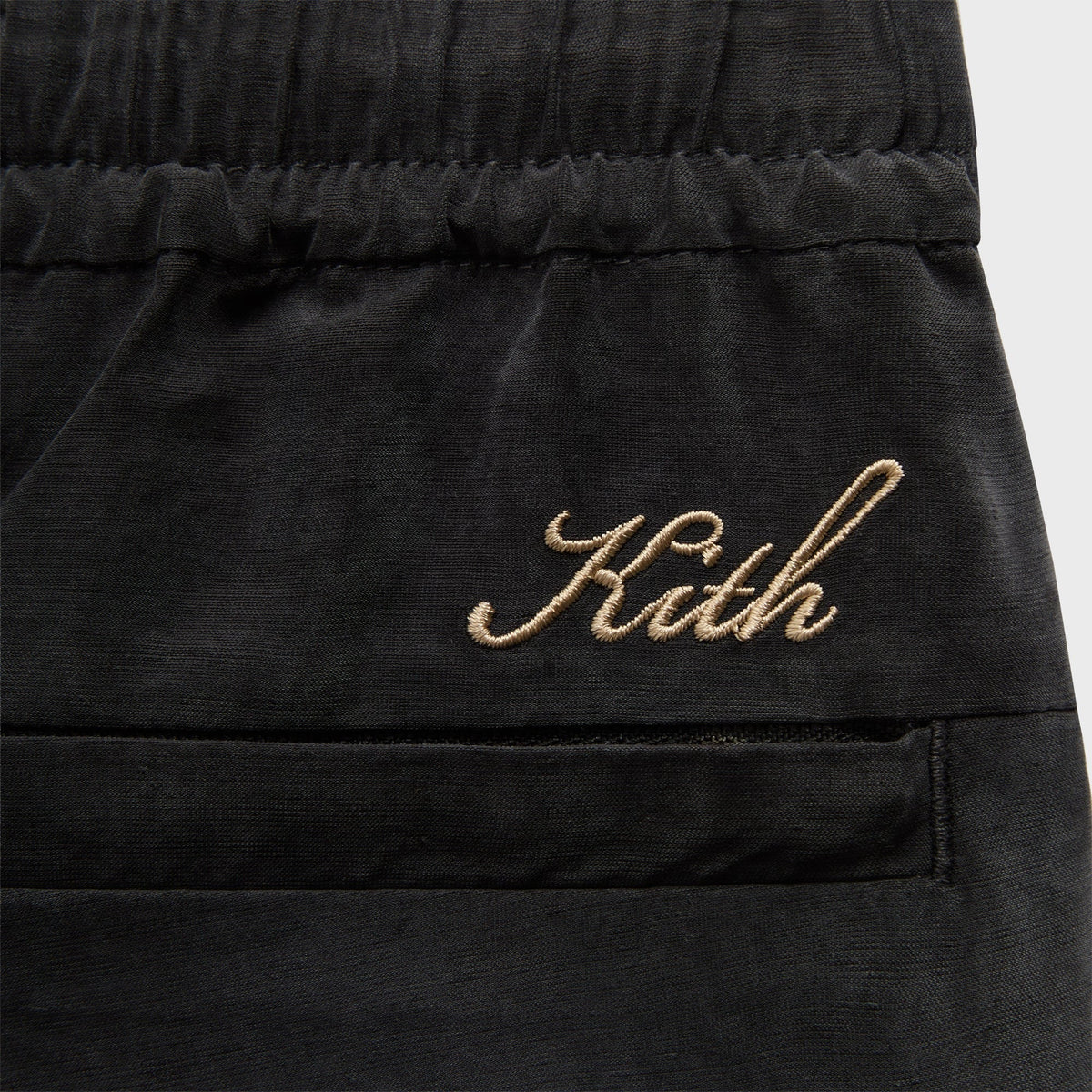 Kith Cupro Linen Cedar Short - Black