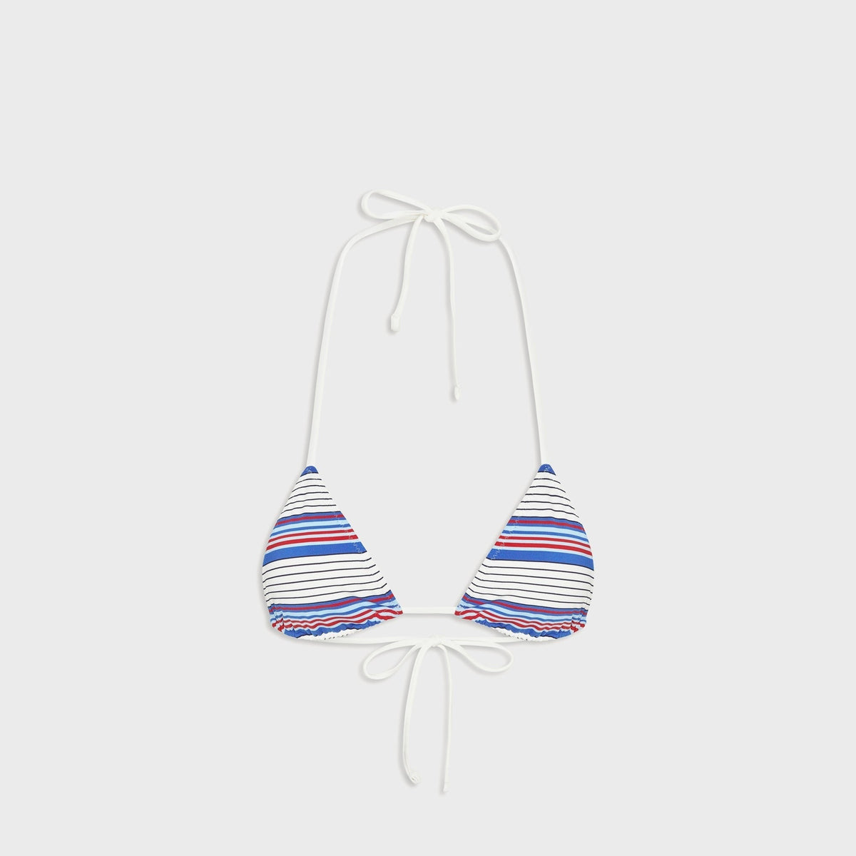 Frankies Bikinis Nick Striped Triangle Bikini Top - St. Tropez Stripe