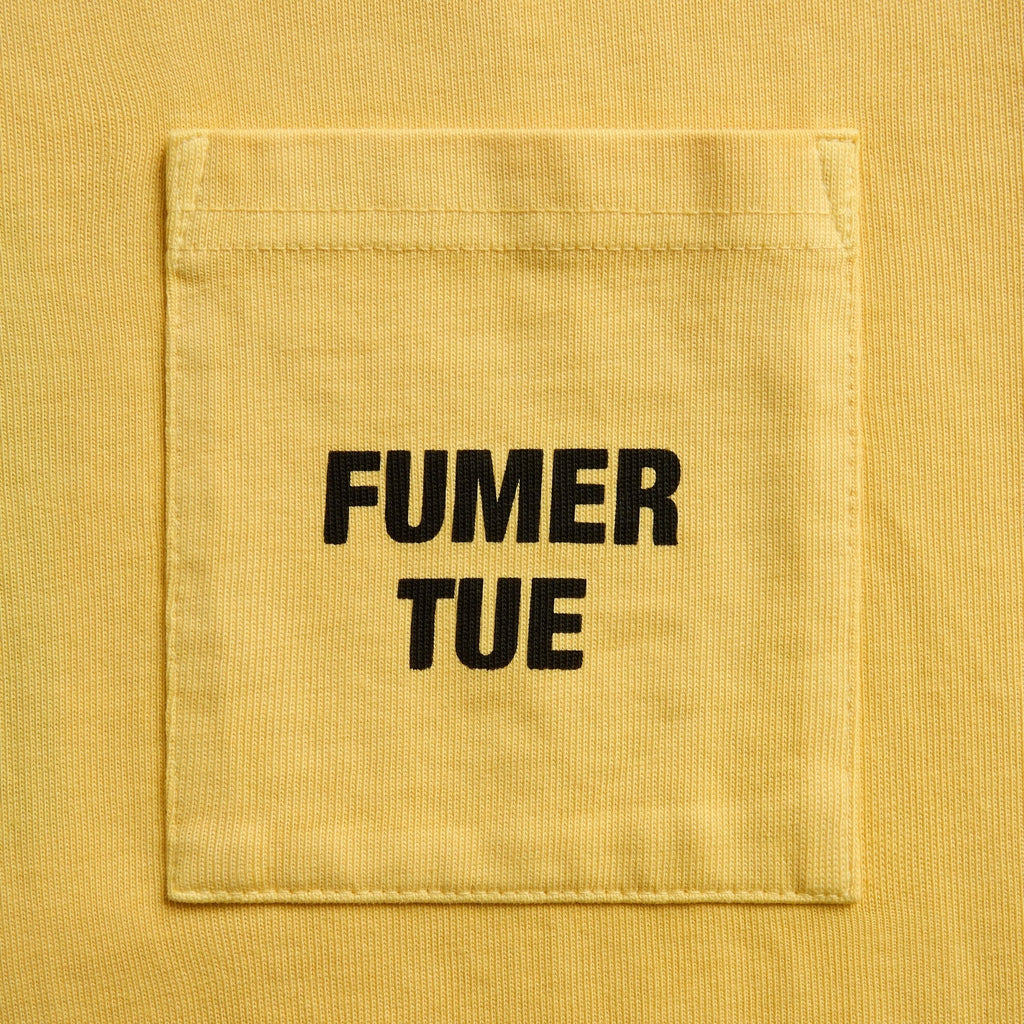 Rhude Logo Pocket Tee - Washed Sahara Yellow / Black