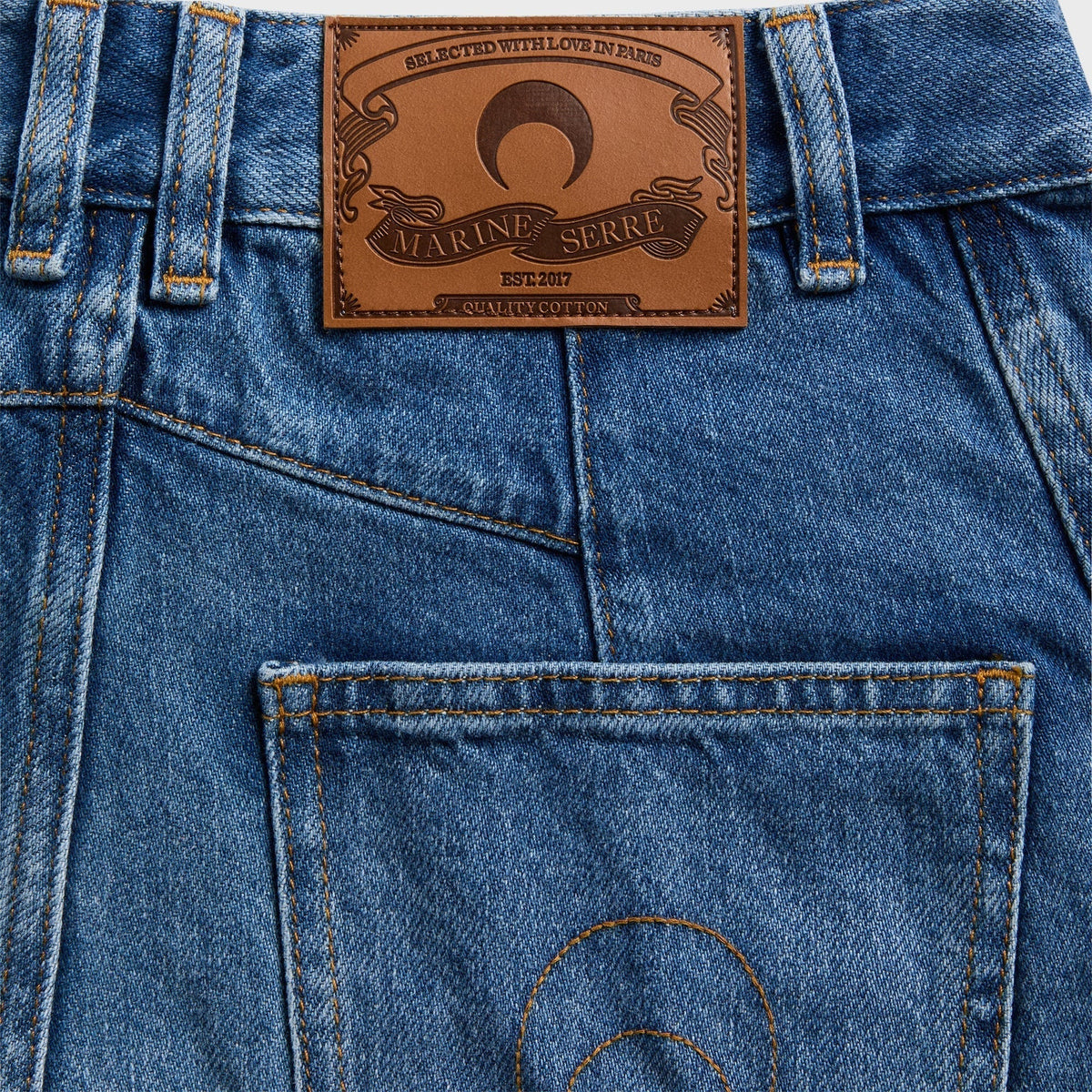 Marine Serre Baggy Jeans - Light Blue