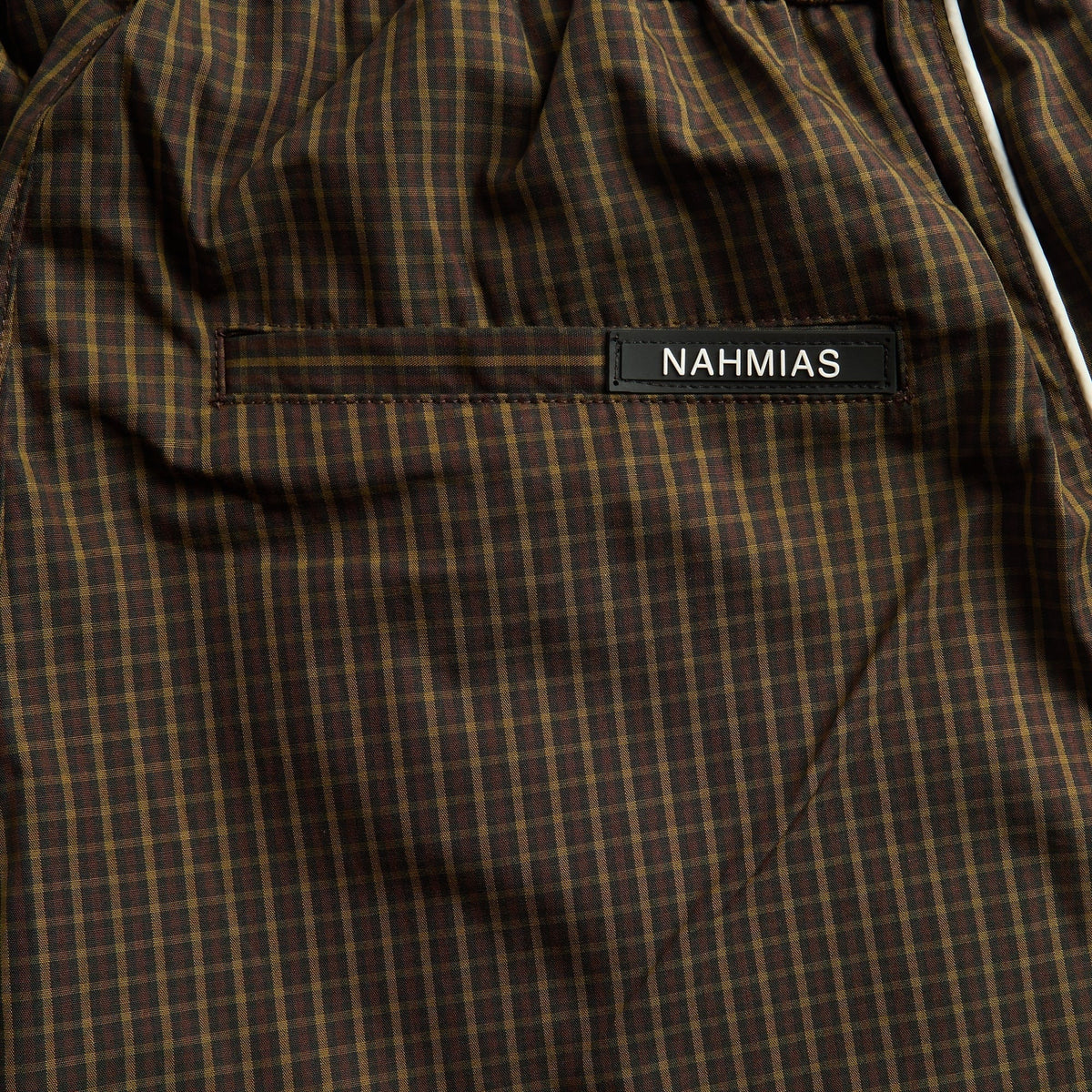 NAHMIAS Grid Warm Up Pant - Dark Brown / Multi