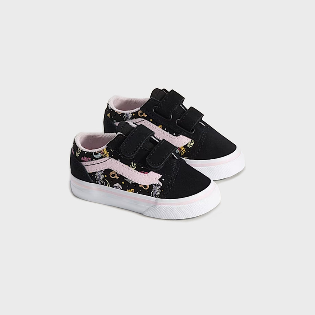 VANS TD Old Skool V - Glow-in-the-Dark Black / Pastel Pink
