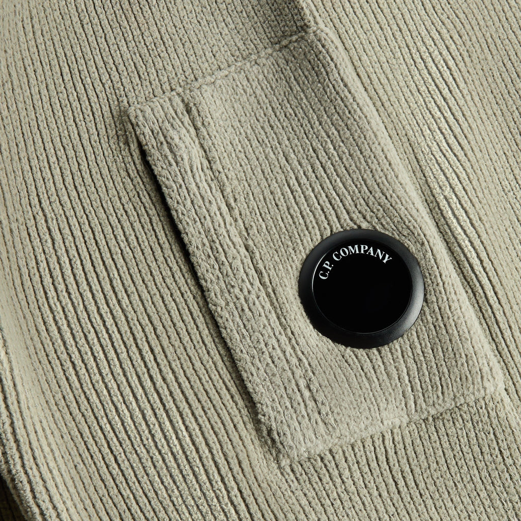 C.P. Company Chenille Cotton Lens Crewneck Sweater - Flint Grey