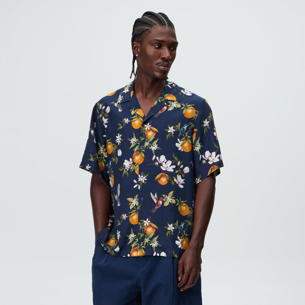 &Kin Citrus Garden Thompson Camp Collar Shirt - Nocturnal