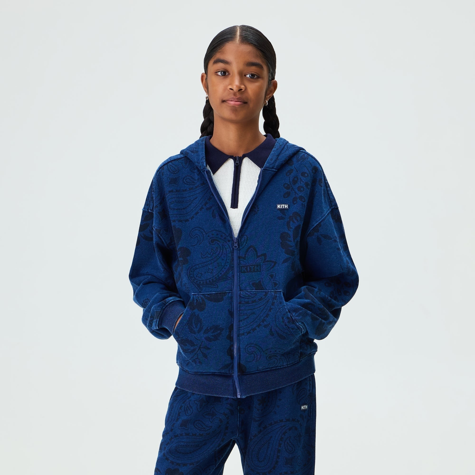 Kith Kids Full Zip Hoodie - Dark Indigo