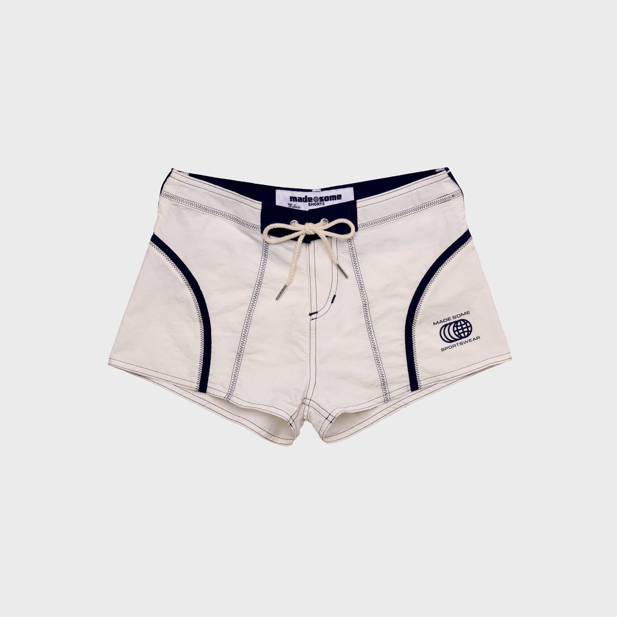 Made Some Short Short - White / Navy