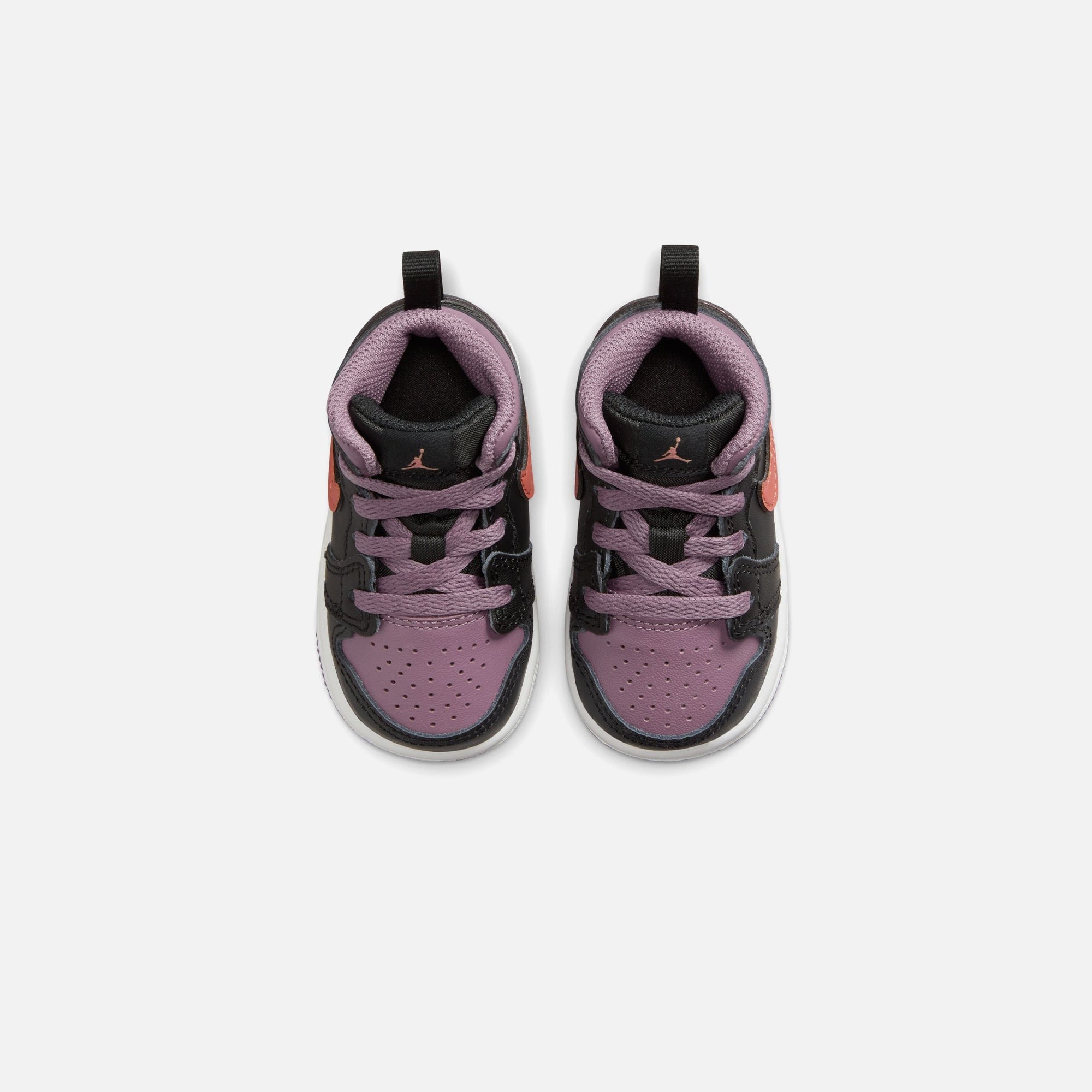 Nike TD Air Jordan 1 Mid Se - Black / Sky J Orange / Sky J Mauve / White