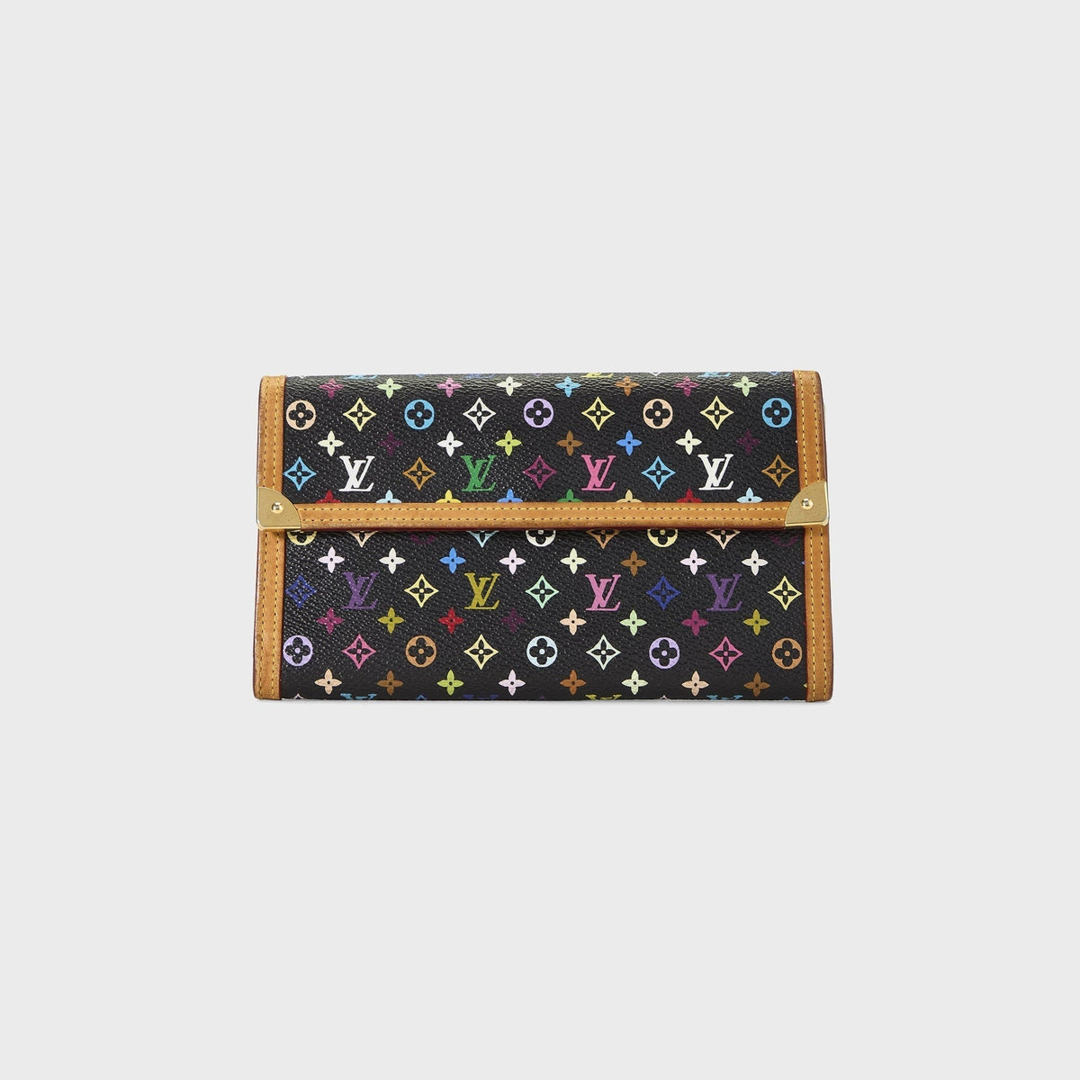 WGACA Louis Vuitton x Takashi Murakami Porte Trésor International Wallet - Black / Multi