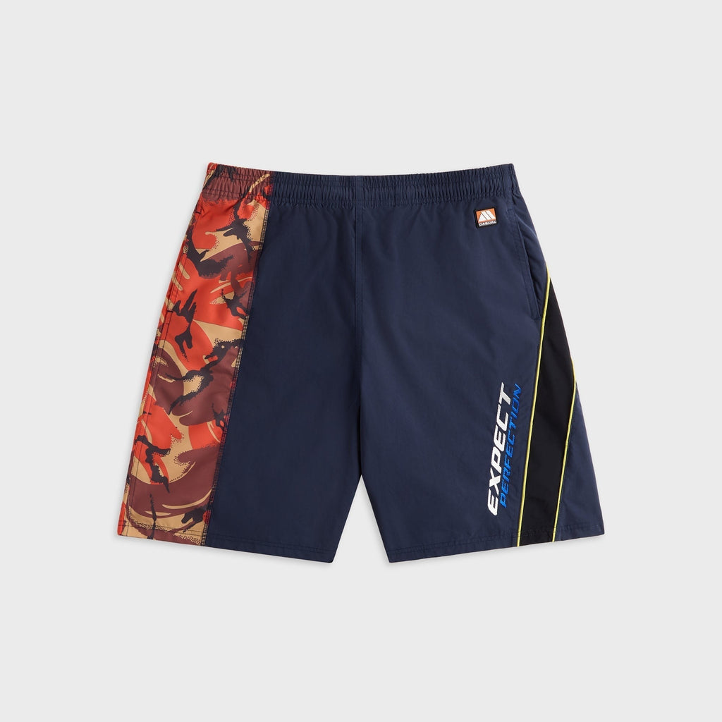 Martine Rose Collage Swim Short - Orange Camo / Navy