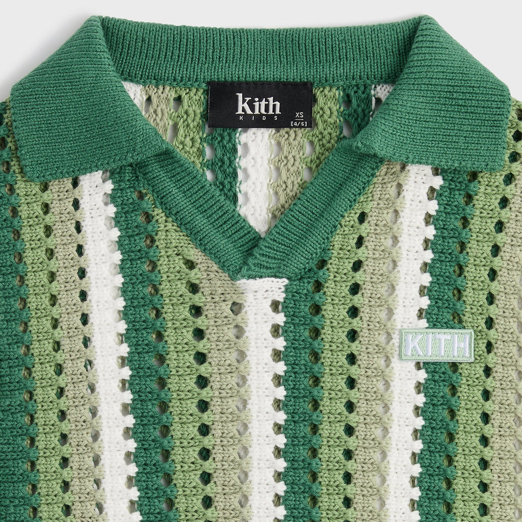 Kith Kids Open Knit Pullover Polo - Sage