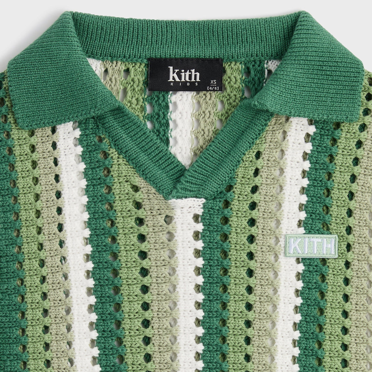 Kith Kids Open Knit Pullover Polo - Sage