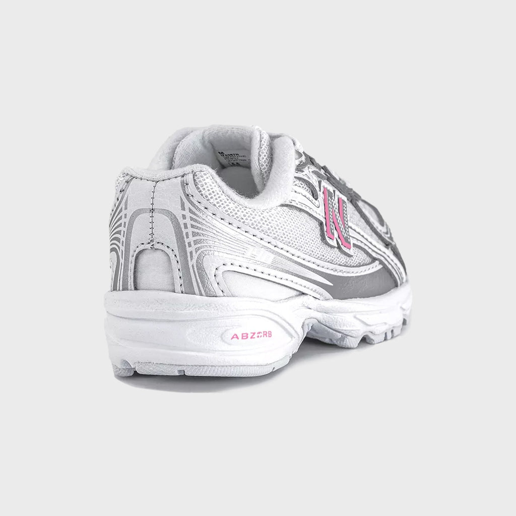 New Balance TD 740 Bungee Lace - Silver Metallic / Signal Pink