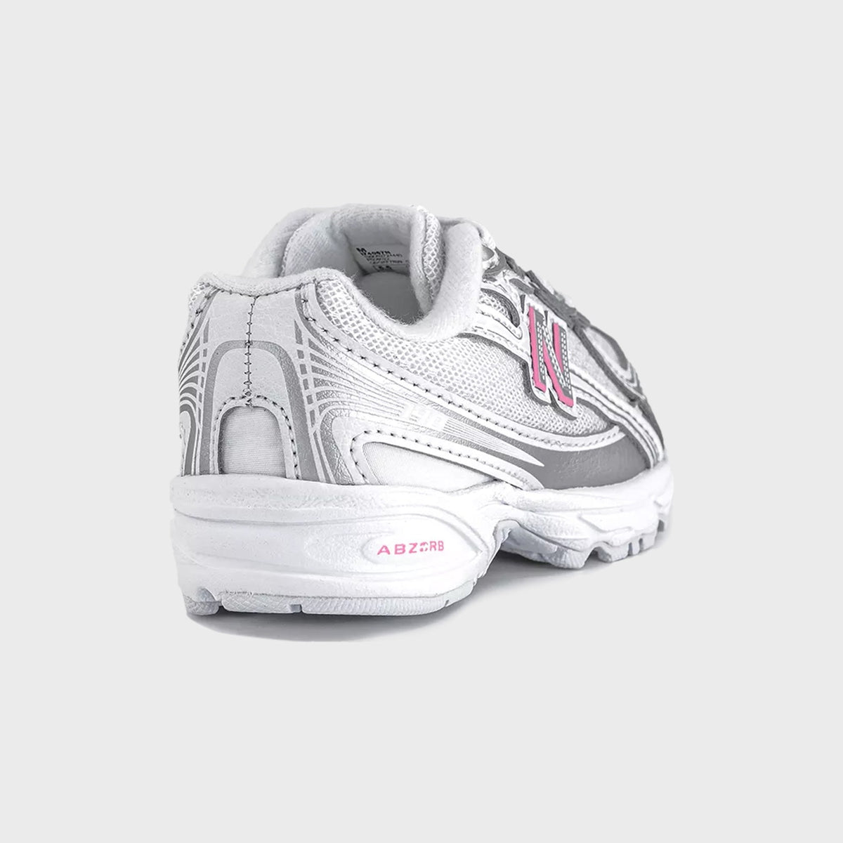 New Balance TD 740 Bungee Lace - Silver Metallic / Signal Pink