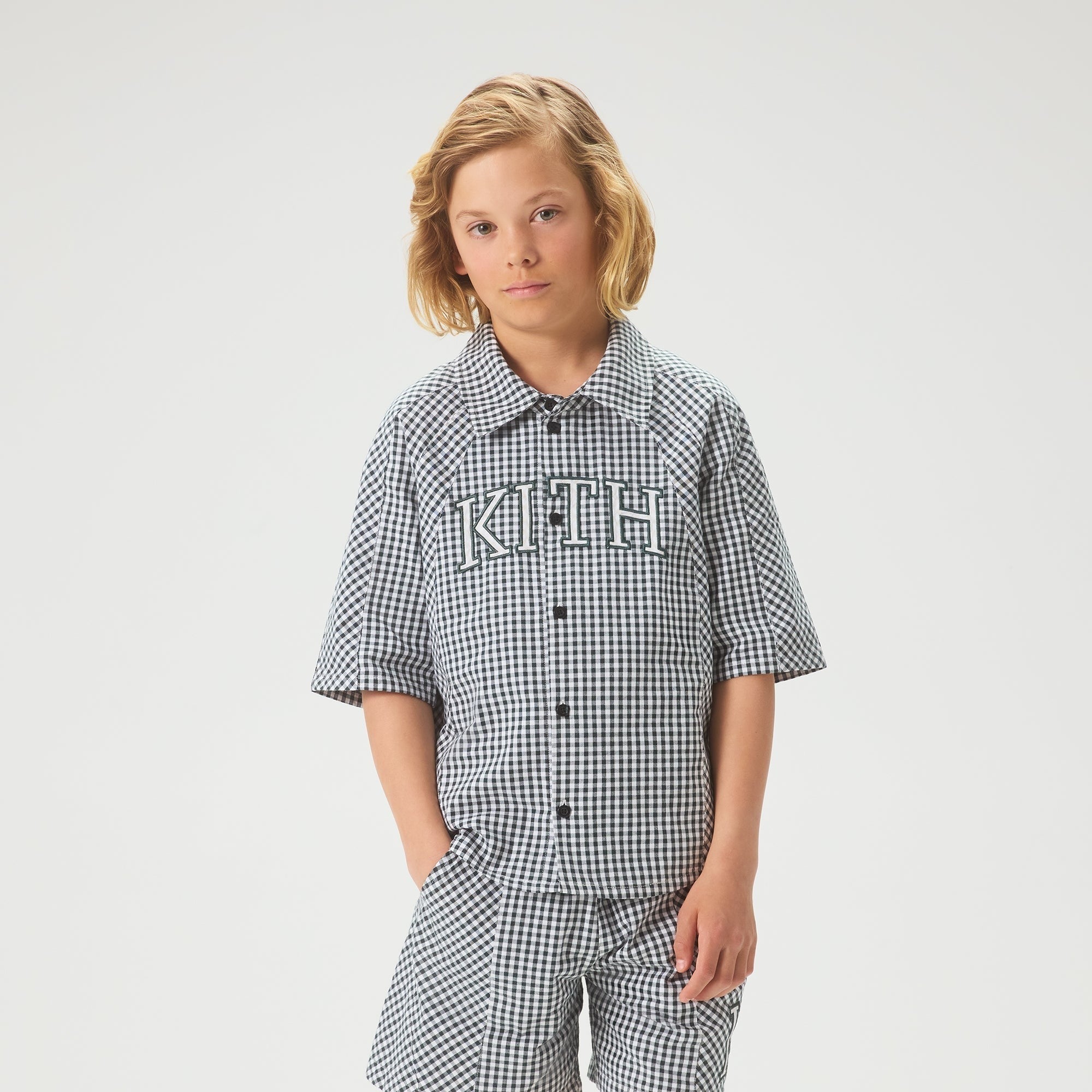 Kith Kids Blocked Gingham Apollo Shirt - Stadium