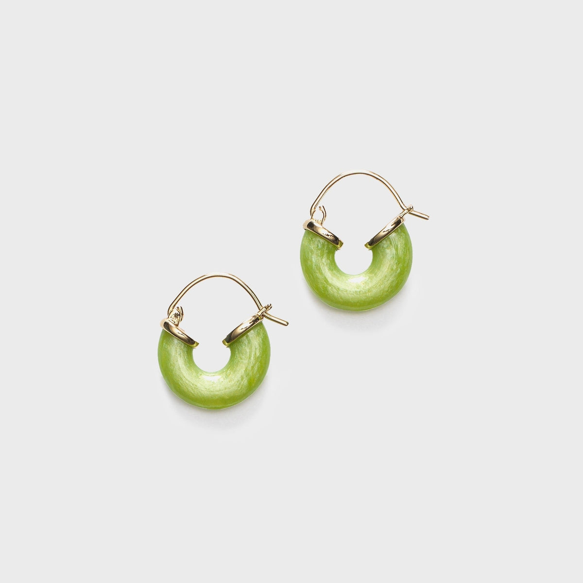 Anni Lu Petit Swell Hoop Earrings - Green Oasis