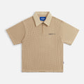 Awake NY Open Knit Embroidered Polo - Cream