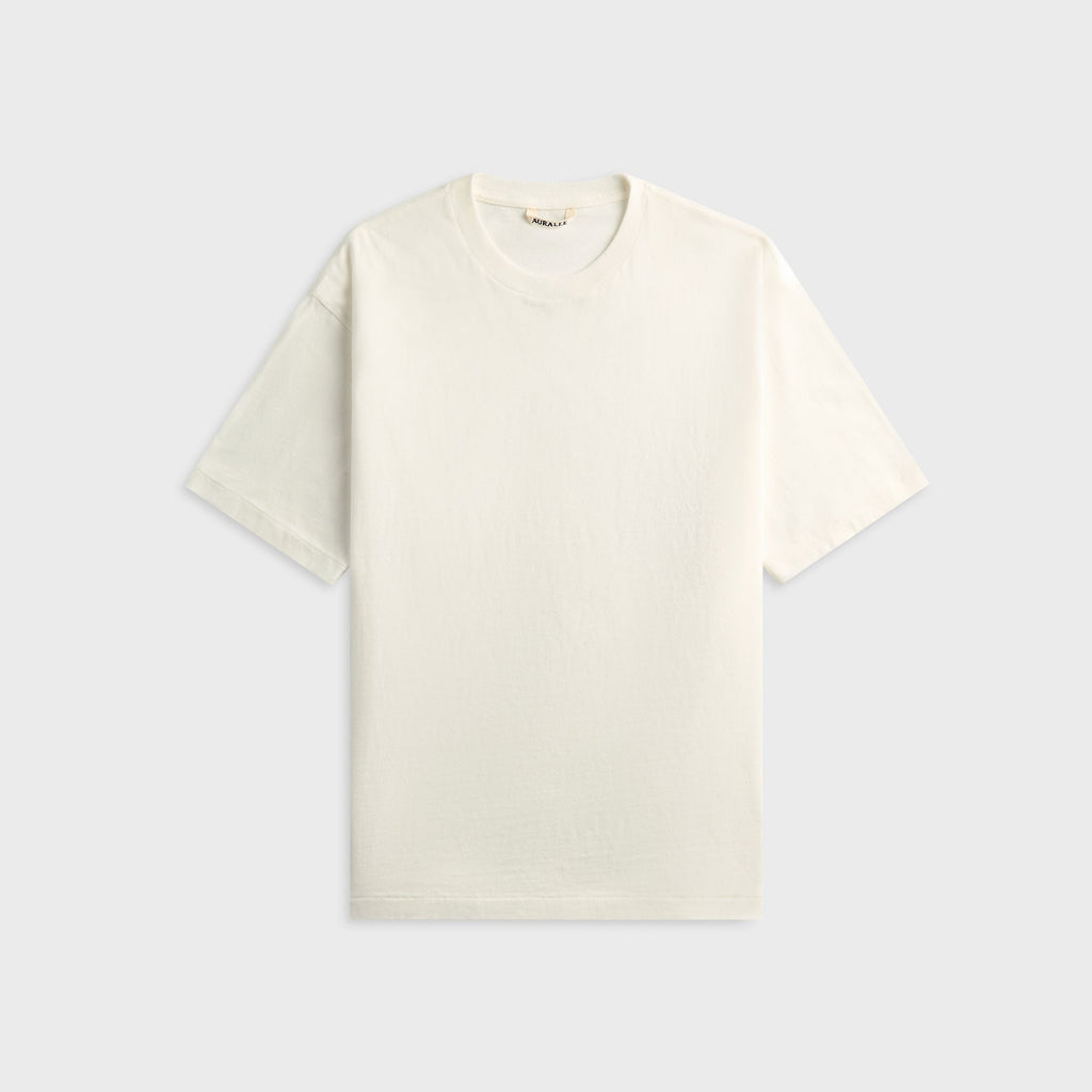Auralee Brushed Organic Cotton Jersey Tee - White