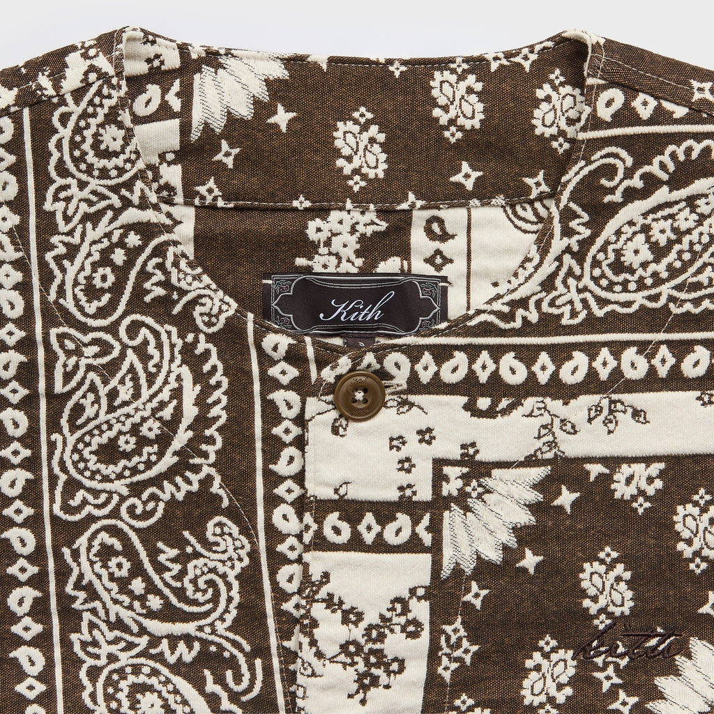 Kith Bandana Jacquard Long Sleeve Willis Shirt - Coffee