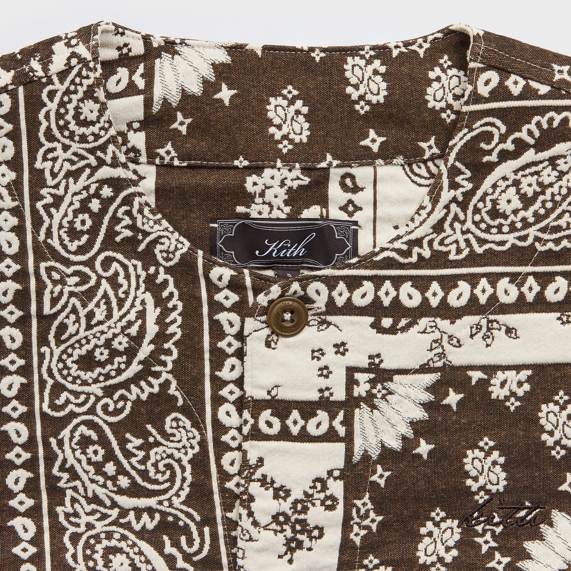 Kith Bandana Jacquard Long Sleeve Willis Shirt - Coffee
