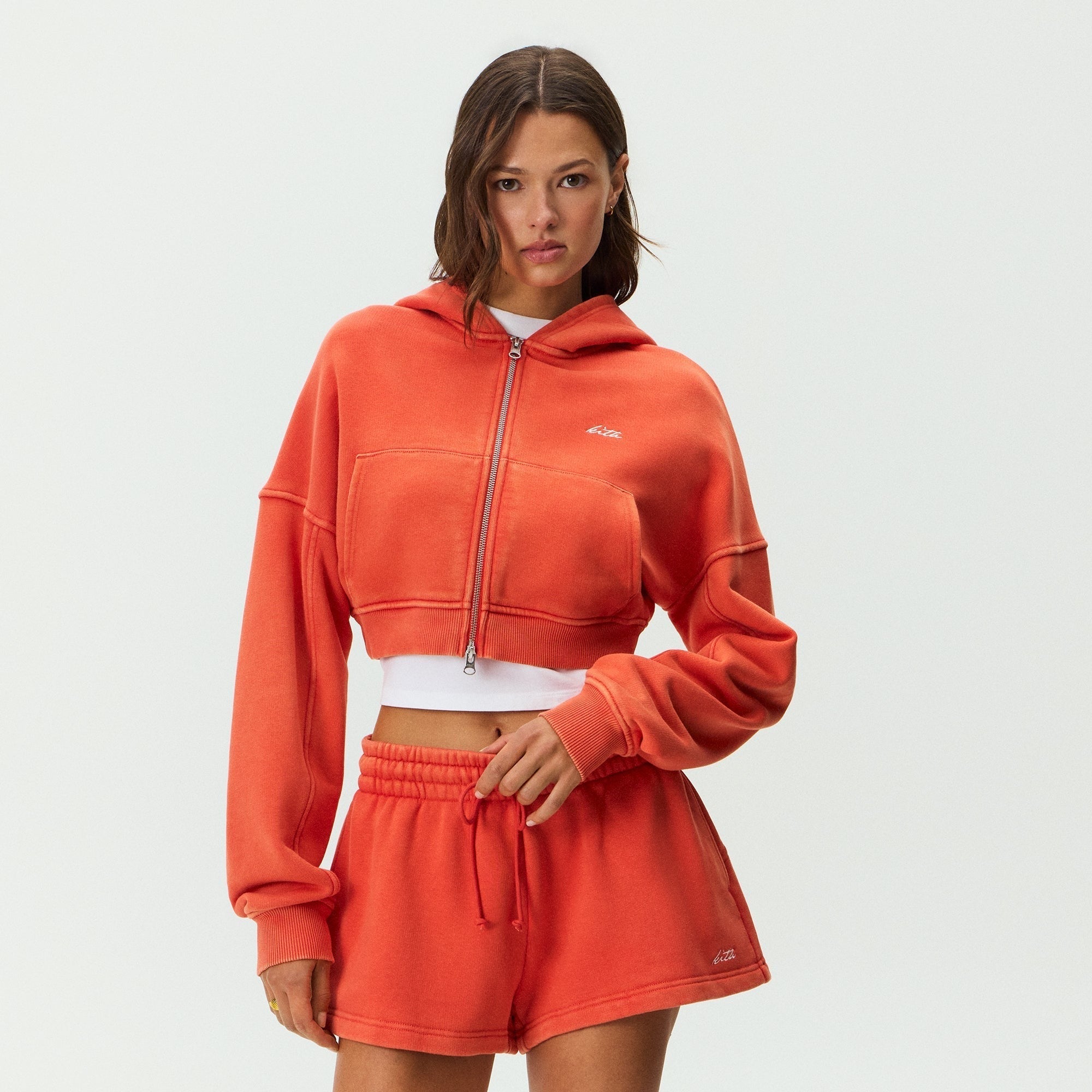 Kith Women Hendler Cropped Hoodie - Wildfire