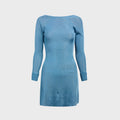 GUIZIO Estelle Backless Mini Dress - Metallic Sea Blue