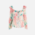 Kim Shui Mesh Floral Cut Out Bustier - Pink