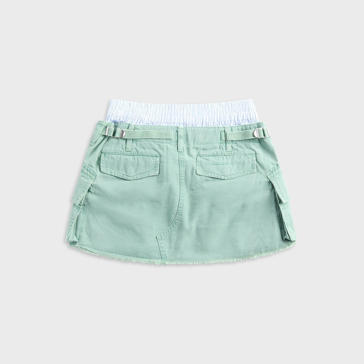 Alexander Wang Cargo Mini Skirt With Boxer Waistband - Washed Green Bay