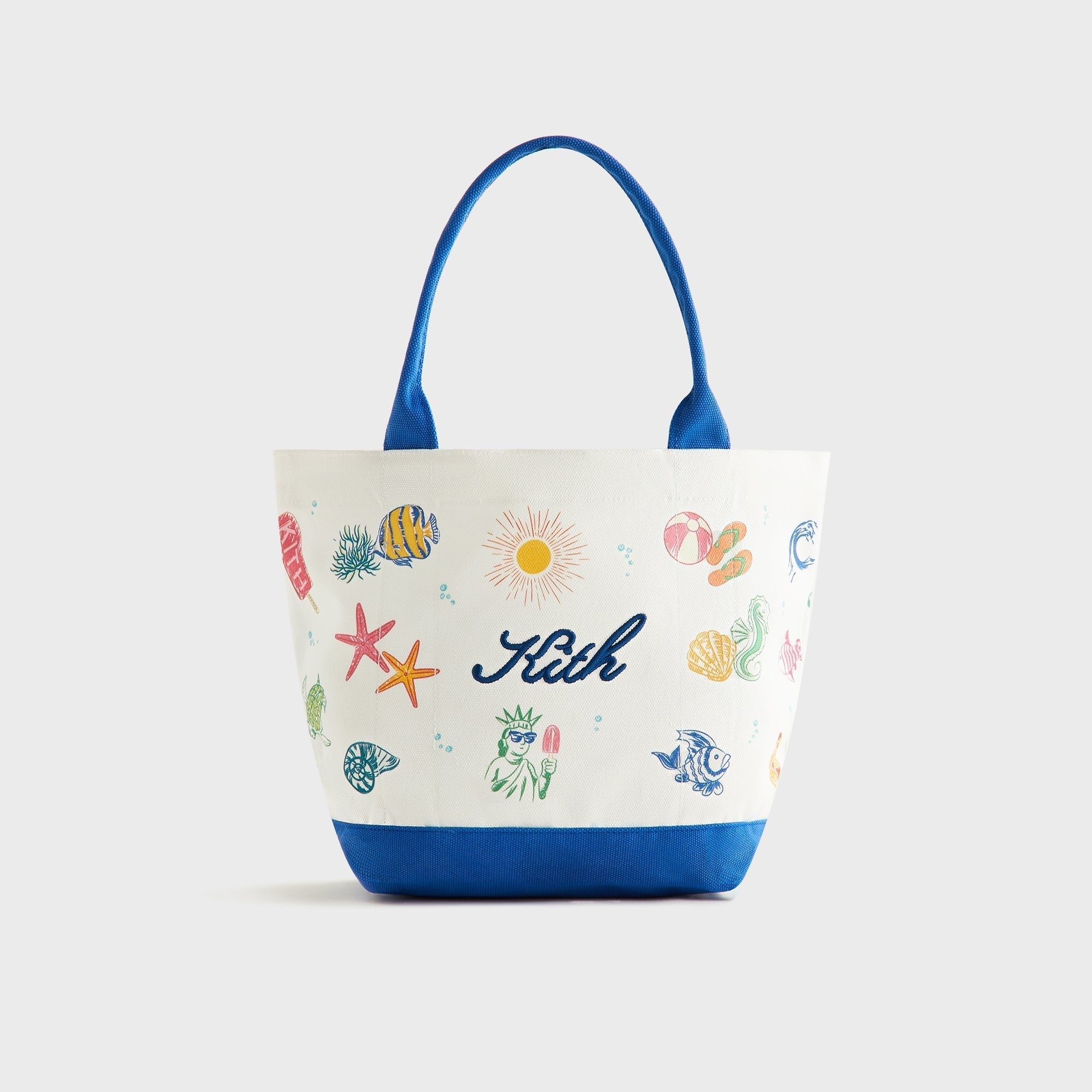Kith Kids Canvas All-Over Printed Tote - Cobalt