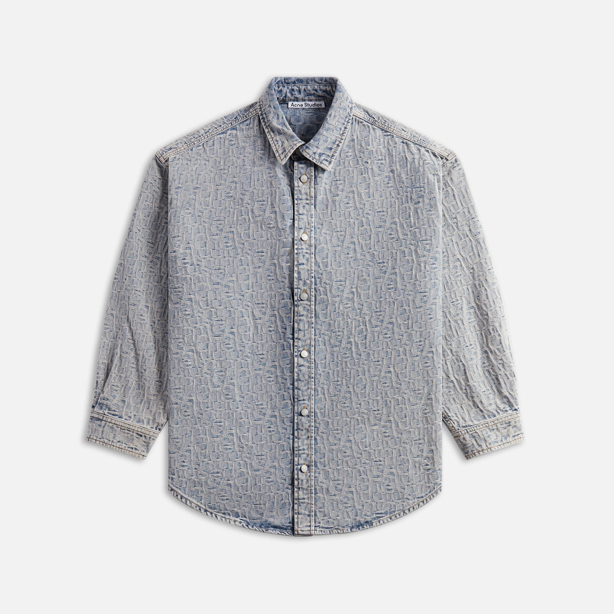 Acne Studios Setar Monogram Unisex Denim Shirt - Blue / Beige