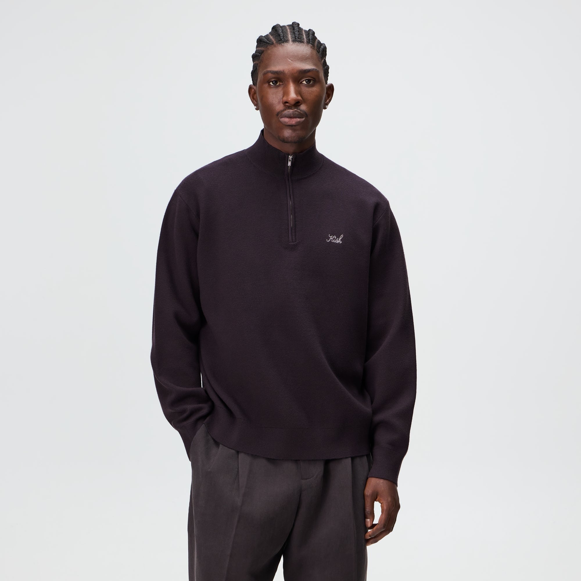 Kith Harmon Quarter Zip Mock Neck - Carbon