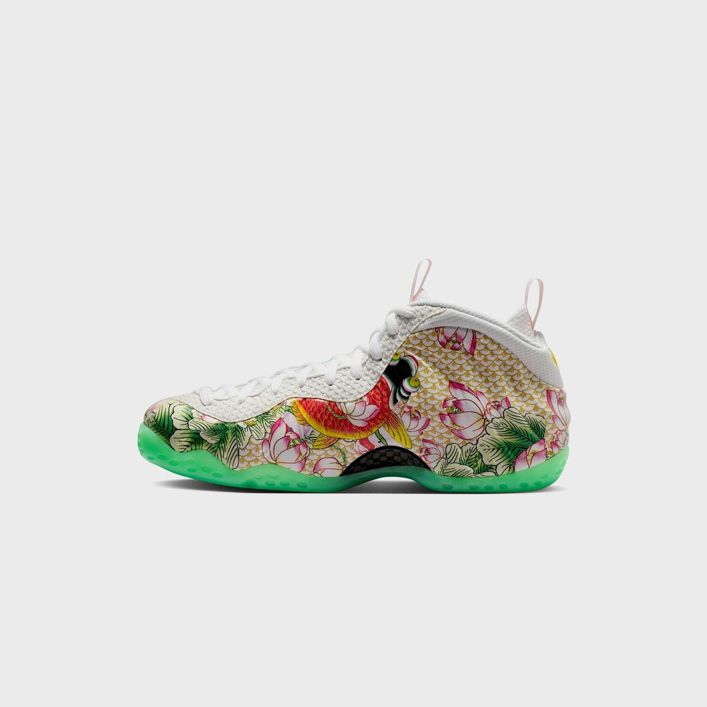 Nike Air Foamposite One - White / Light Poison Green / Black / Lava Glow / Tour Yellow