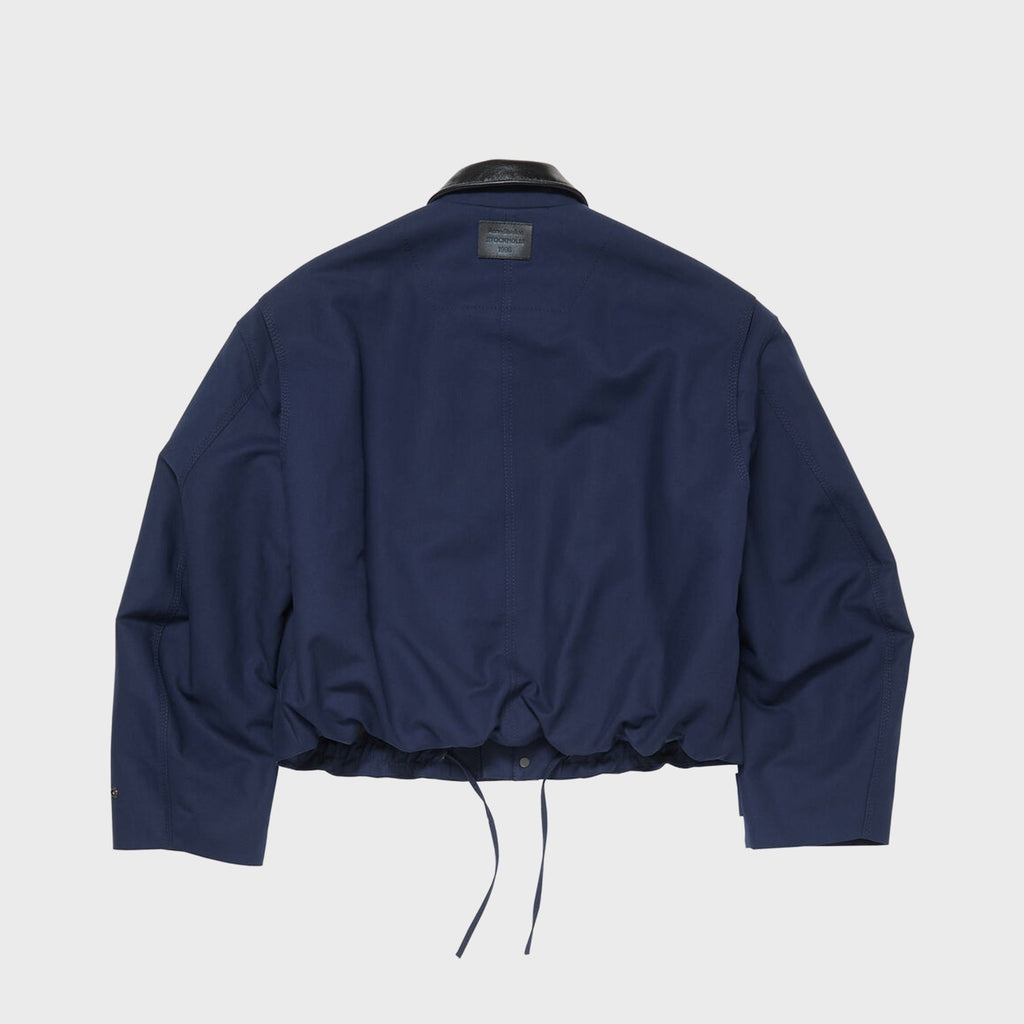 Acne Studios Faux Leather Collar Bomber Jacket - Navy