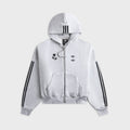 adidas x Willy Chavarria Full Zip Logo Hoodie - Light Grey Heather