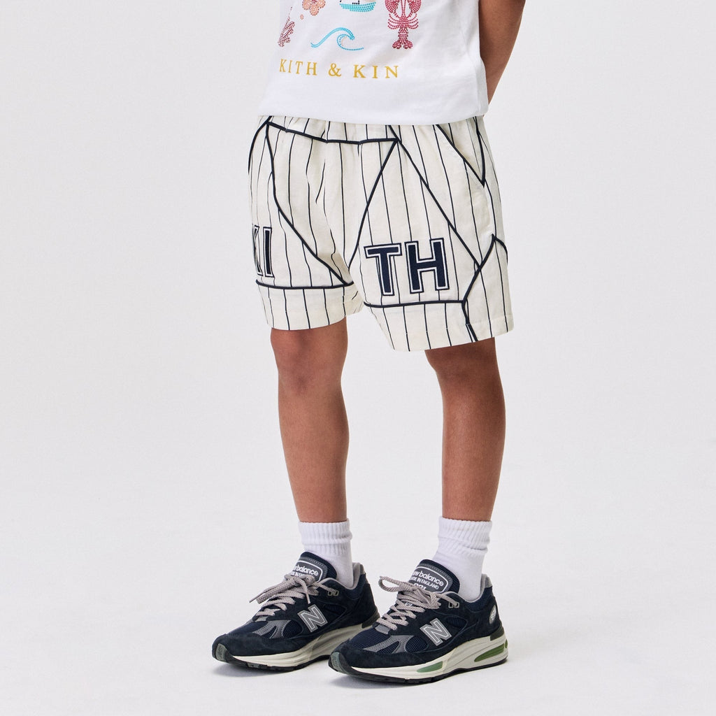 Kith Kids Pinstripe Baseball Turbo Short - Silk