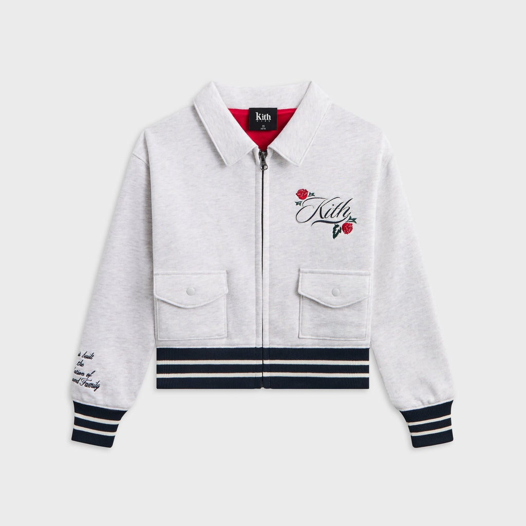 Kith Kids Wyona Fleece Bomber Jacket - Light Heather Grey