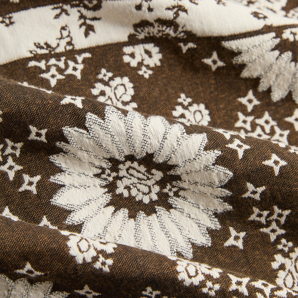 Kith Bandana Jacquard Long Sleeve Willis Shirt - Coffee