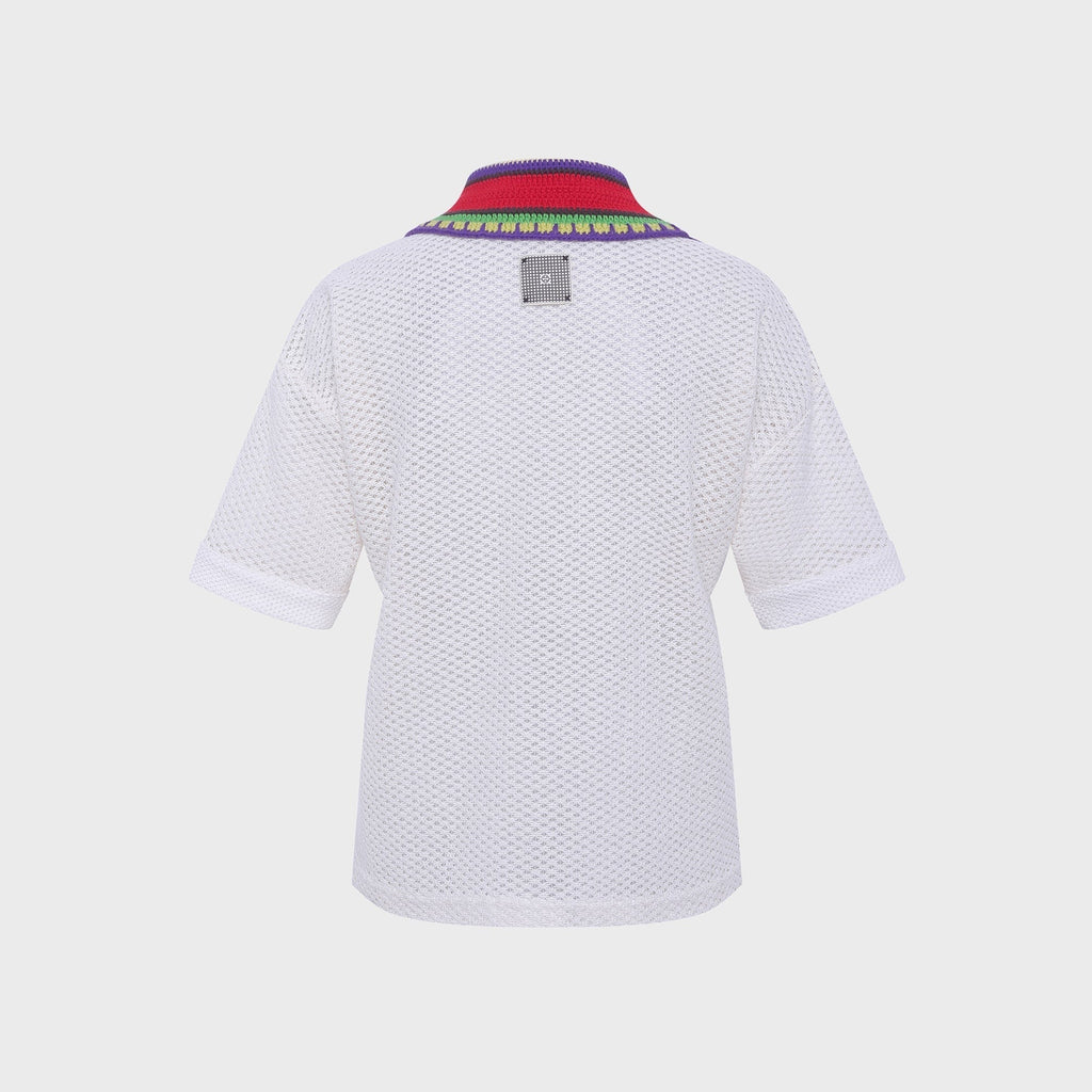 Siedres Leo Boxy Fit Short-Sleeve Polo - Ecru