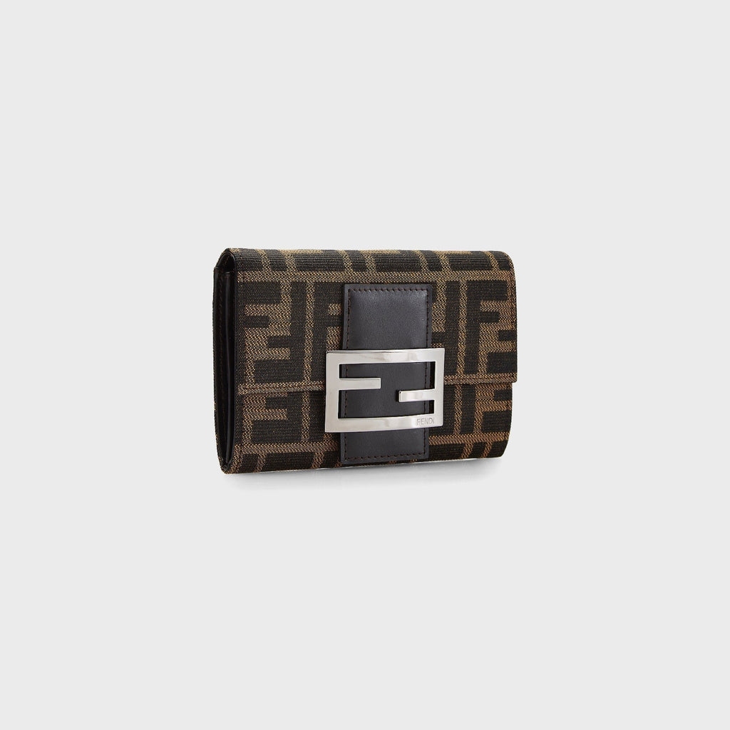 WGACA Fendi Zucca Compact Wallet - Brown