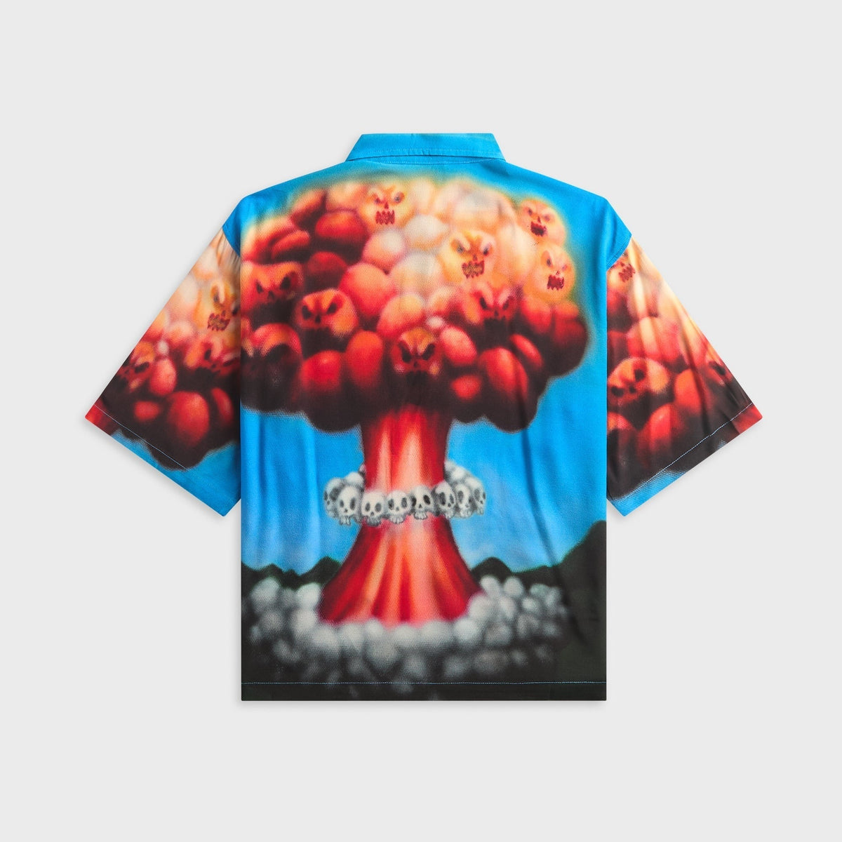 Brain Dead Explosion Short Sleeve Button Down Shirt - Blue / Multi