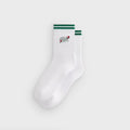 Kith Double Striped Floral Cotton Mid Crew Socks - Conifer