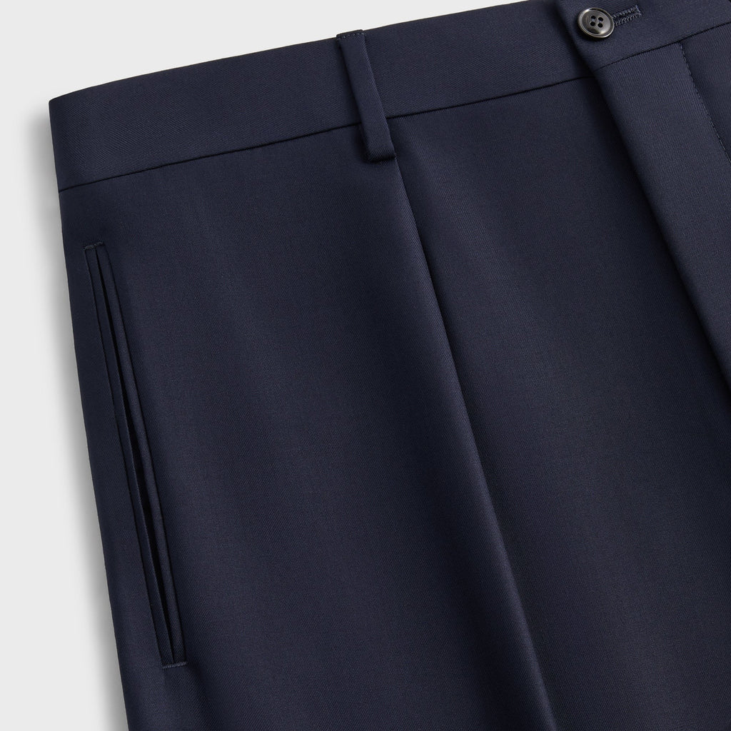 Giorgio Armani &Kin Flat Front Trouser - Blue / Navy