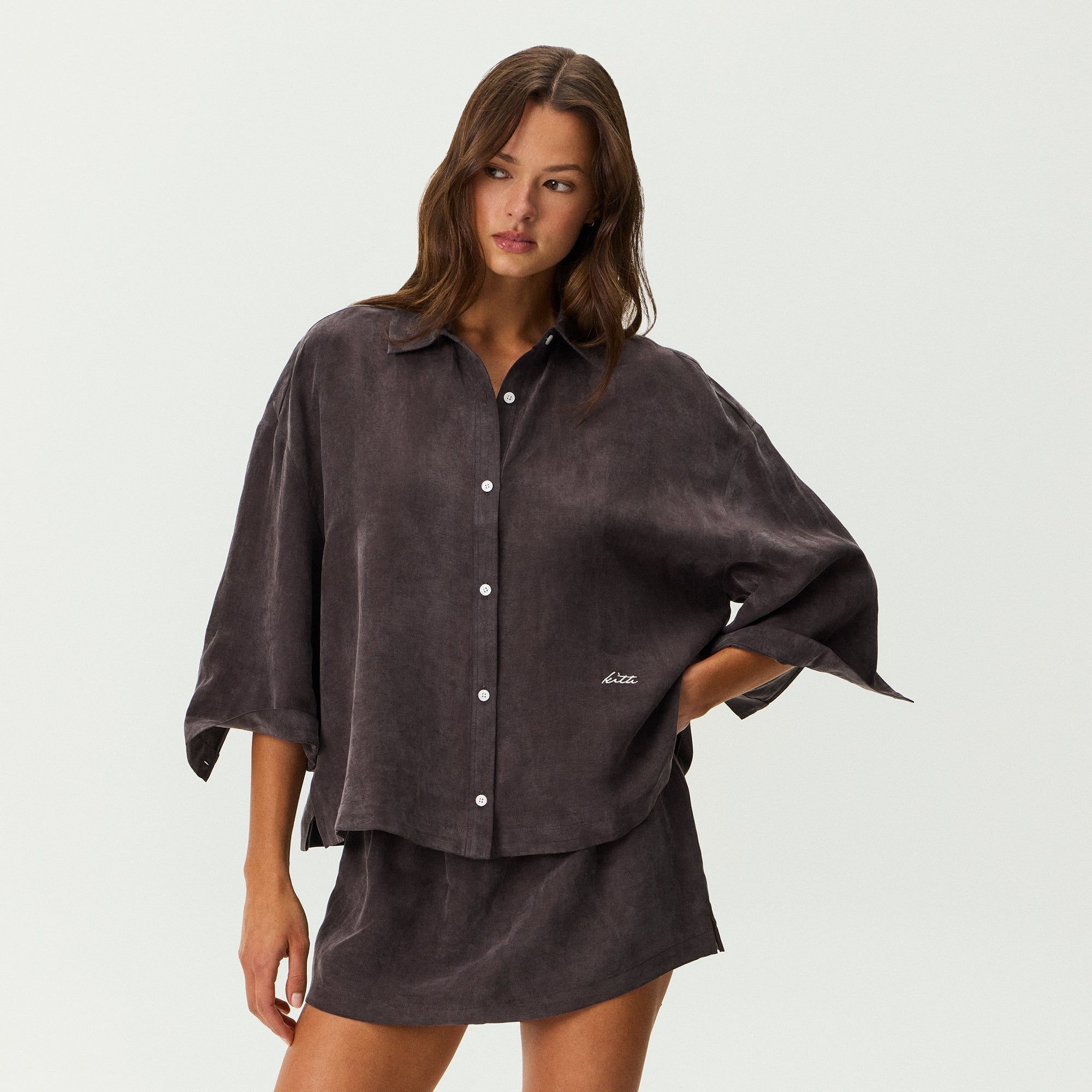 Kith Women Nafissa Oversized Button Up Shirt - Kindling