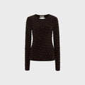 Siedres Odel Studded Open Back Longsleeve Top - Brown