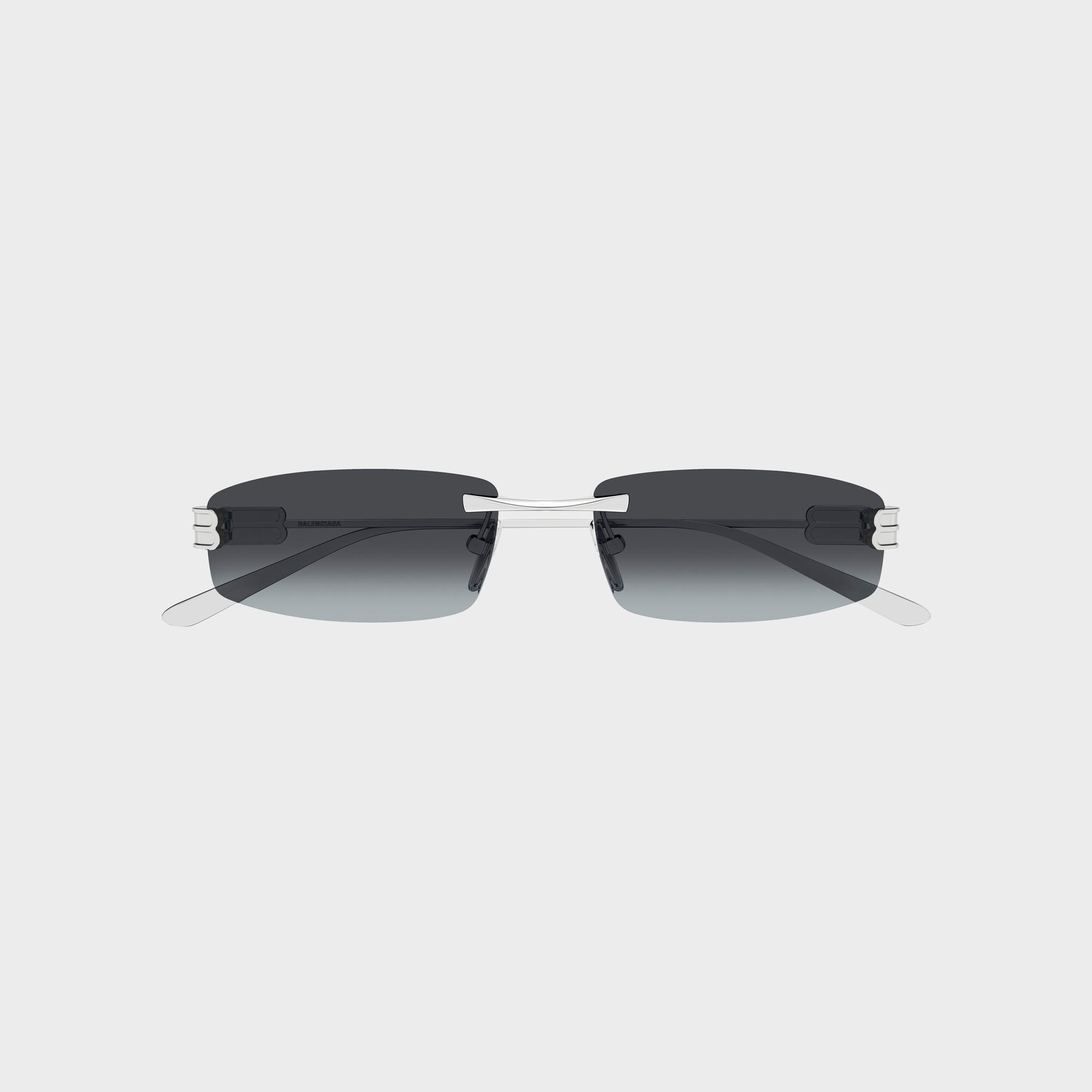 Balenciaga BB0488S Rectangle Sunglasses - Silver / Smoke