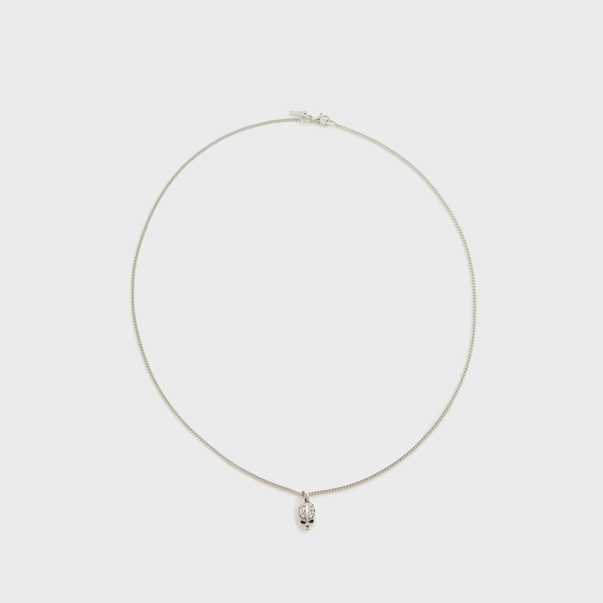 Emanuele Bicocchi Small Flourish Skull Necklace - Silver