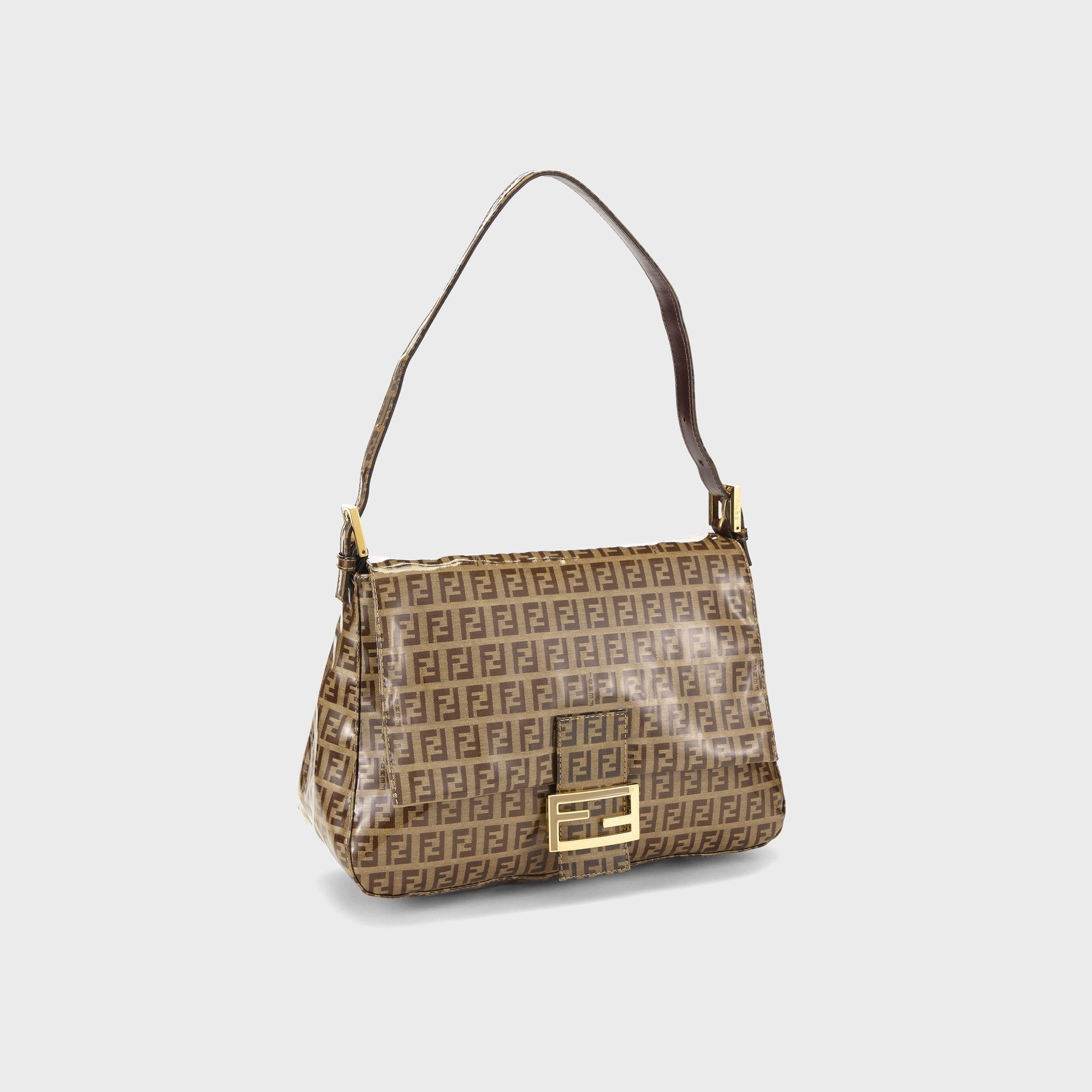 WGACA Fendi Patent Mamma Shoulder Bag - Brown